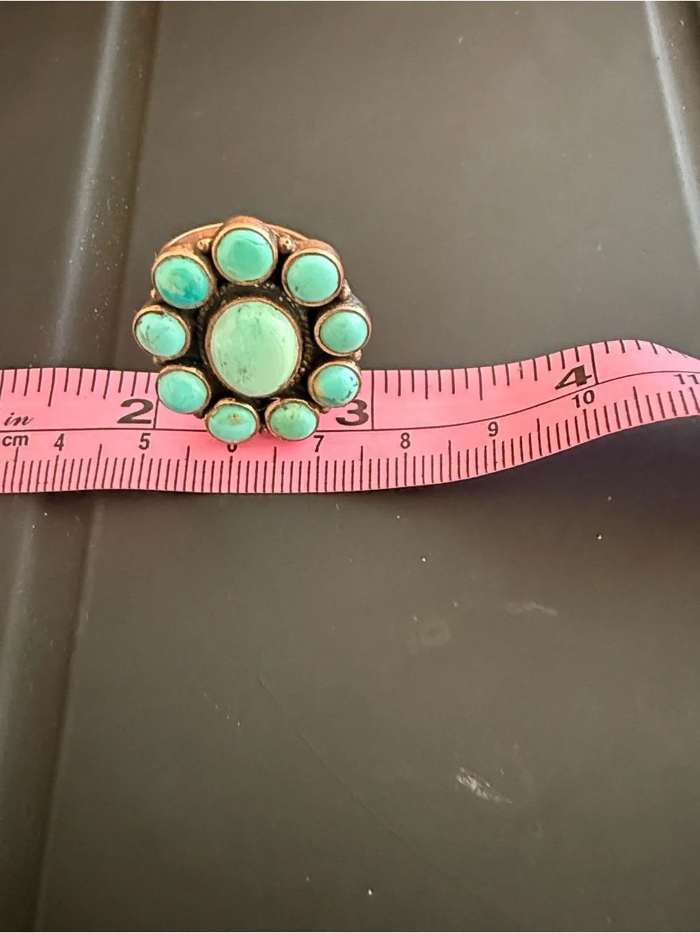 Copper and Turquoise Adjustable Ring -